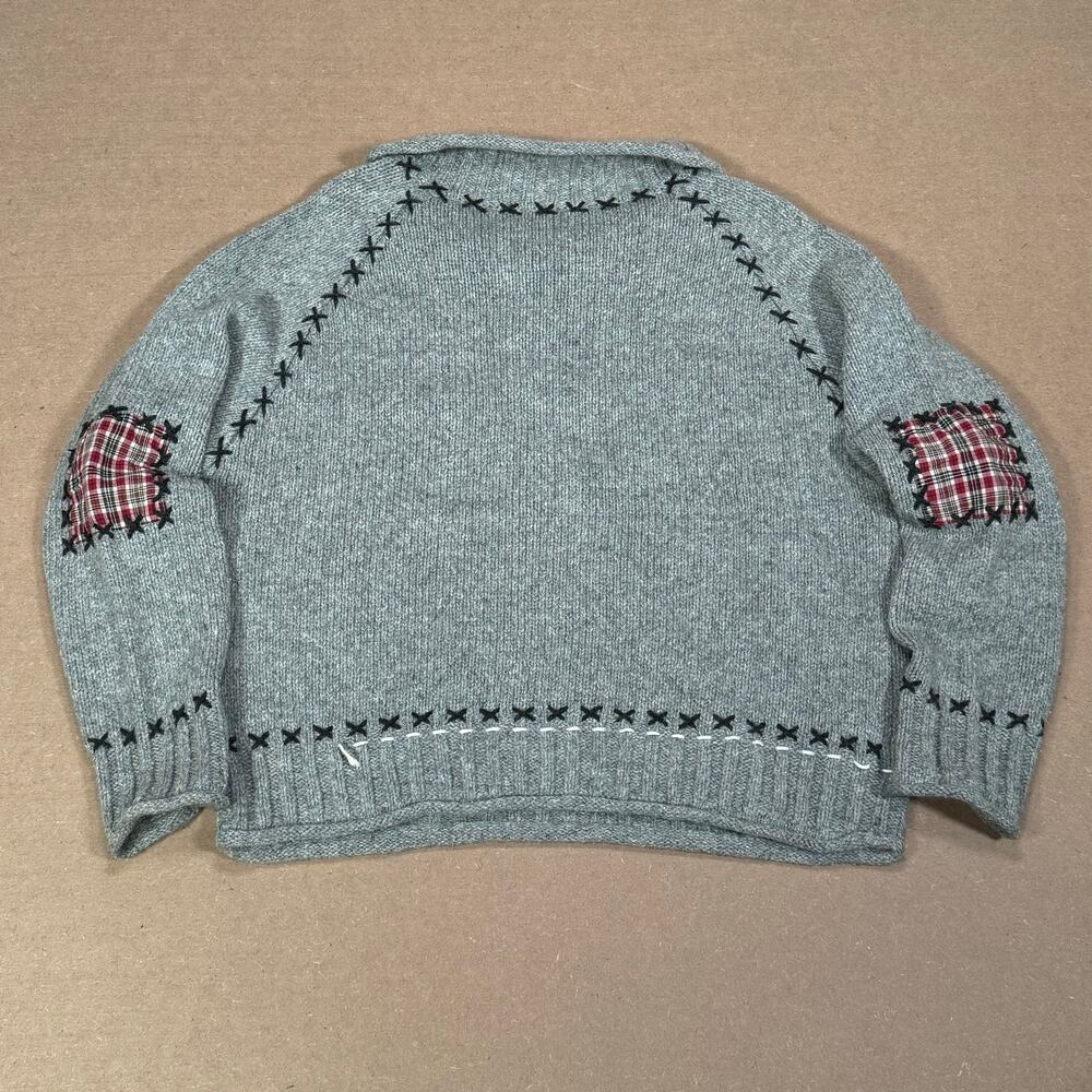 Vintage Grey Moose Half Zip Knit Sweater Winter Outdoor Fits Lrg Coldwater Creek - Picture 6 of 8